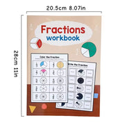 Montessori Fractions Workbook Arithmetic Learning Teaching Aids Grade 1-2Primary School Math Cognitive Training Test Book