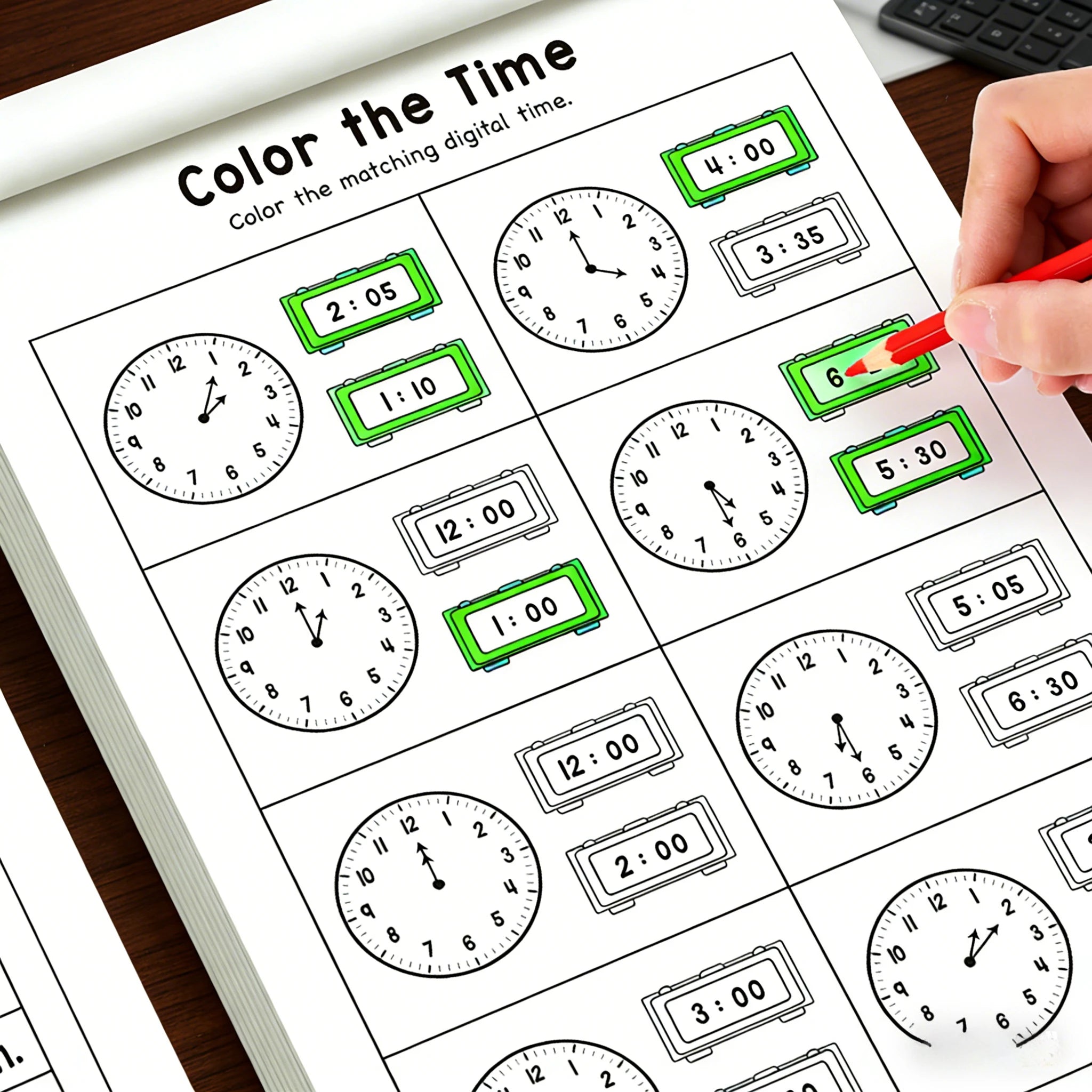 Telling Time Workbook for Kids | 32 Pages Learn to Tell Time Activity Book | Practice Clocks for Preschool & Kindergarten