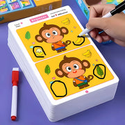 Children's Educational Games, Focus and Observation Training, Spot the Difference, from Hyperactivity to Concentration, Educational Game Cards, Can Be Wiped Off and Reused, Suitable for Holiday Gifts