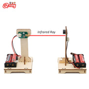 DIY Infrared Alarm STEM Toys Technologia Science Experimental Tool Kit Learning Educational Wooden Puzzle Games for Kids Gift