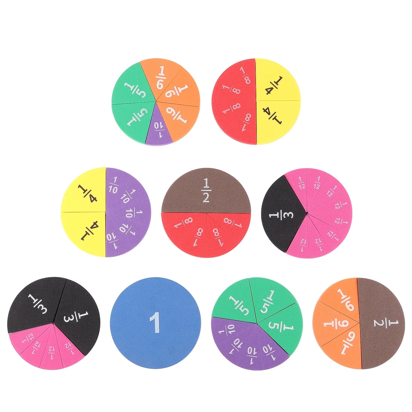 Interactive Fraction Math Manipulatives - 9PCS EVA Score Addition and Subtraction Calculation Demo for Students STEM Education