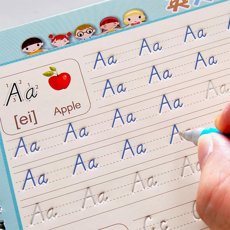 Reusable Children 3D Copybook For Calligraphy Numbers Handwriting Copybooks Learning Math Writing Practice Book For Kids